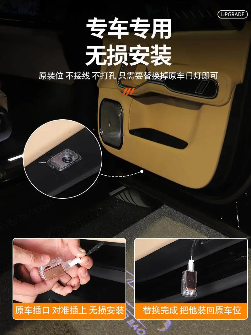 iosn For Leopard 8 Door Welcome Light Projector Ambient Light LED Lighting Accessories Custom Fit Replacement Upgrade