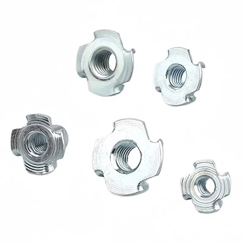 50pcs M8 Corrosion-Resistant T-Thread Insert 4-Claw Design for Wood in Humid Environments Climbing Equipment Fixing