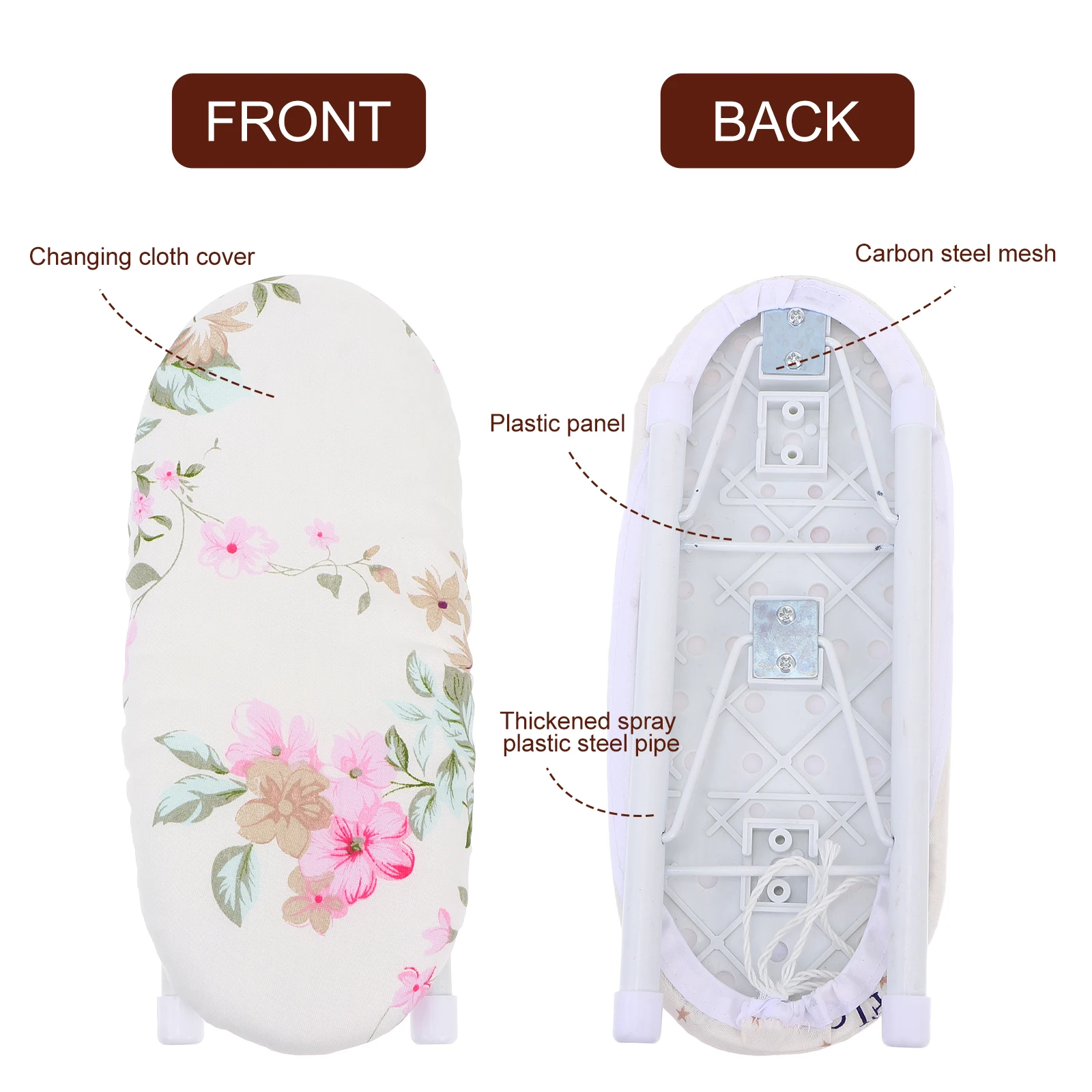 

Mini Ironing Board Foldable Steel Frame Home Accessories Travel Portable Thickened Support U Shaped Panel High Temperature