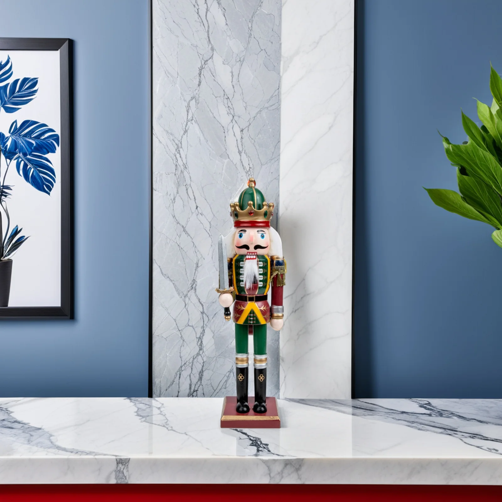 

Wooden Nutcracker Xmas Ornament Desktop Decor Christmas Gift Adorable Shape Safe Home Hotel Restaurant Decoration