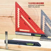 Triangle Angle Protractor Aluminum Alloy Speed Square  Measuring Ruler Carpenter Woodworking Measuring Tool Swith Level