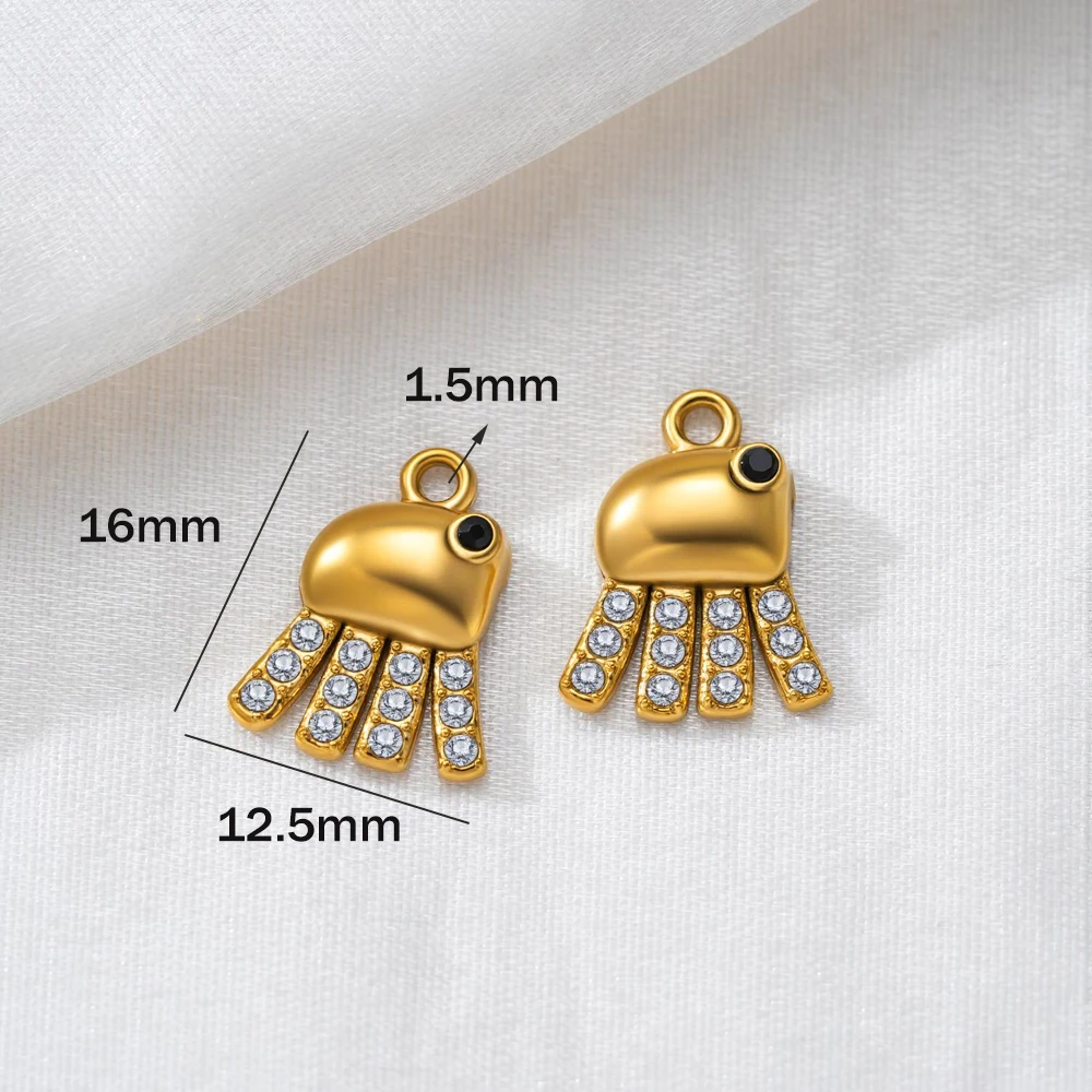 2 Stück Edelstahl-Strassanhänger Zirkonia Schildkröten-Herz Emaille-Anhänger DIY für Halsketten, Armbänder, Schmuckherstellung und Basteln – Detail 6