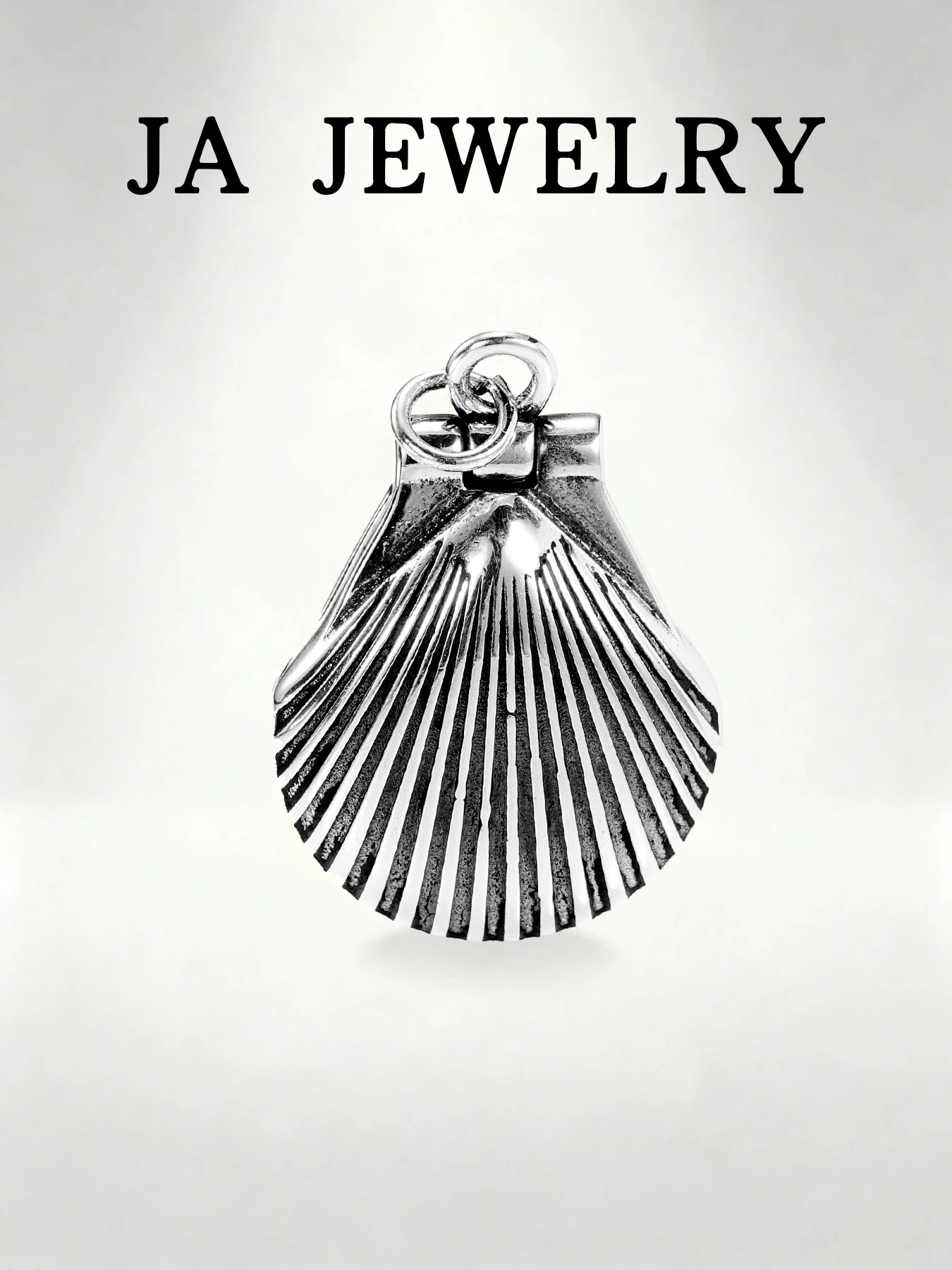 

S925 Sterling Silver Scallop Shell Charm - Polished Nautical Pendant for Bracelet