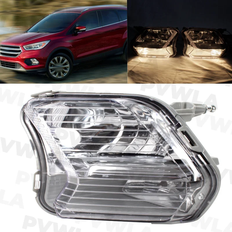 1 PC Left Side Front Bumper Fog Lights Lamp With Halogen Bulbs For Ford Escape Kuga 2017 Car accessories GJ5Z-13200-D