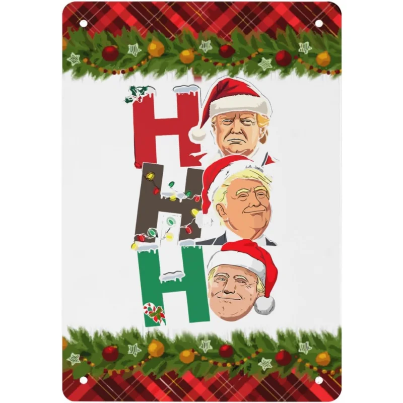 Trump, I will go home for Christmas. Wall restaurant, bar decoration, iron sheet painting 30x20x2cm