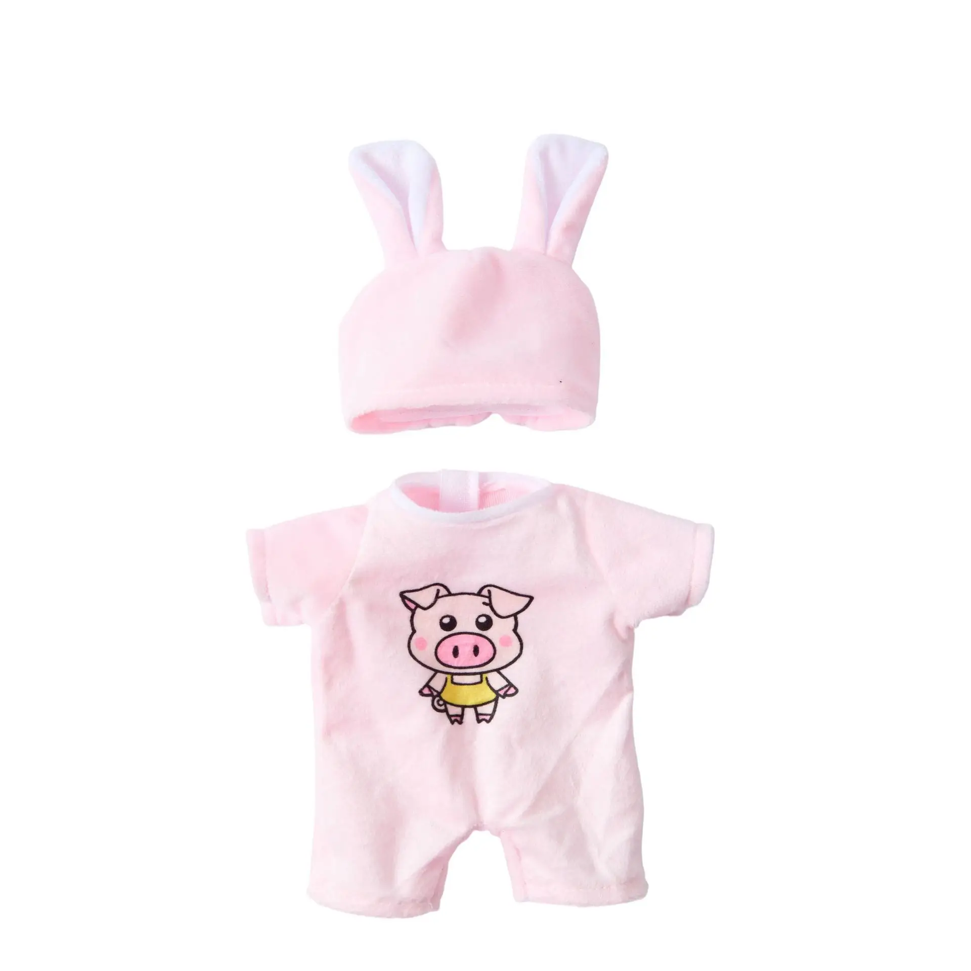 Conjunto de roupas para boneca reborn de 12 polegadas (30cm) com padrões fofos de sapo e porquinho