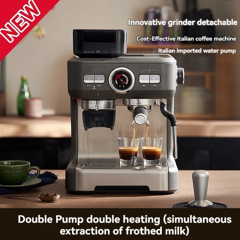 

Бытовая итальянская кофемашина 220 В, домашняя автоматическая универсальная машина, маленькая шлифовальная машина для производства молочной пены, машина для горячих напитков