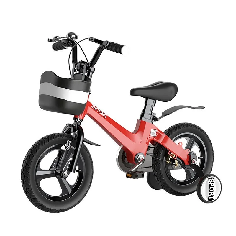 FJ Children\'s Bicycle Magnesium Alloy 3-6-7-10 Year Old Boys And Girls Auxiliary Wheel Bicycle New Edition Hot 2024 Dropshipping