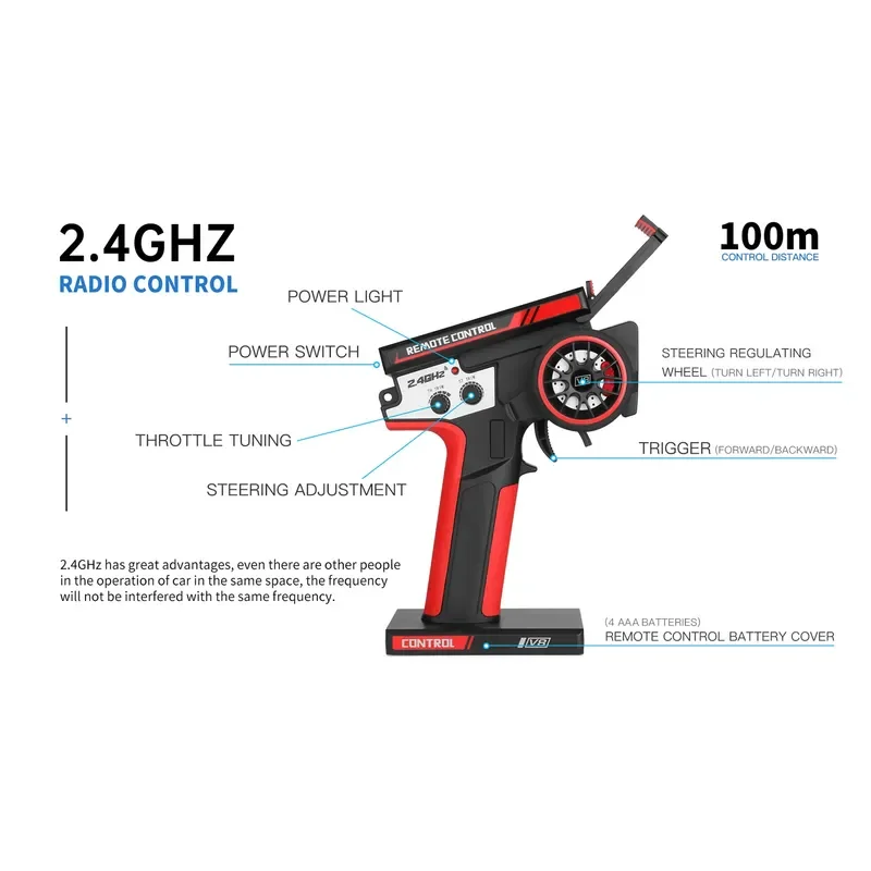 Nowy 124008   Samochód zdalnie sterowany 1/12 2.4ghz 60km/h szybki samochód terenowy bezszczotkowy 4wd pojazd 11.1v 2000mah prezenty dla dzieci