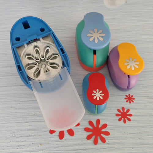 Imagen 2 del producto 1 unidad de 8mm, 15mm, 25mm, 38mm, 75mm, Margarita, perforadora para álbum de recortes, cortador hecho a mano, tarjeta, impresión de Calico, bricolaje, flor, papel, artesanía, perforadora