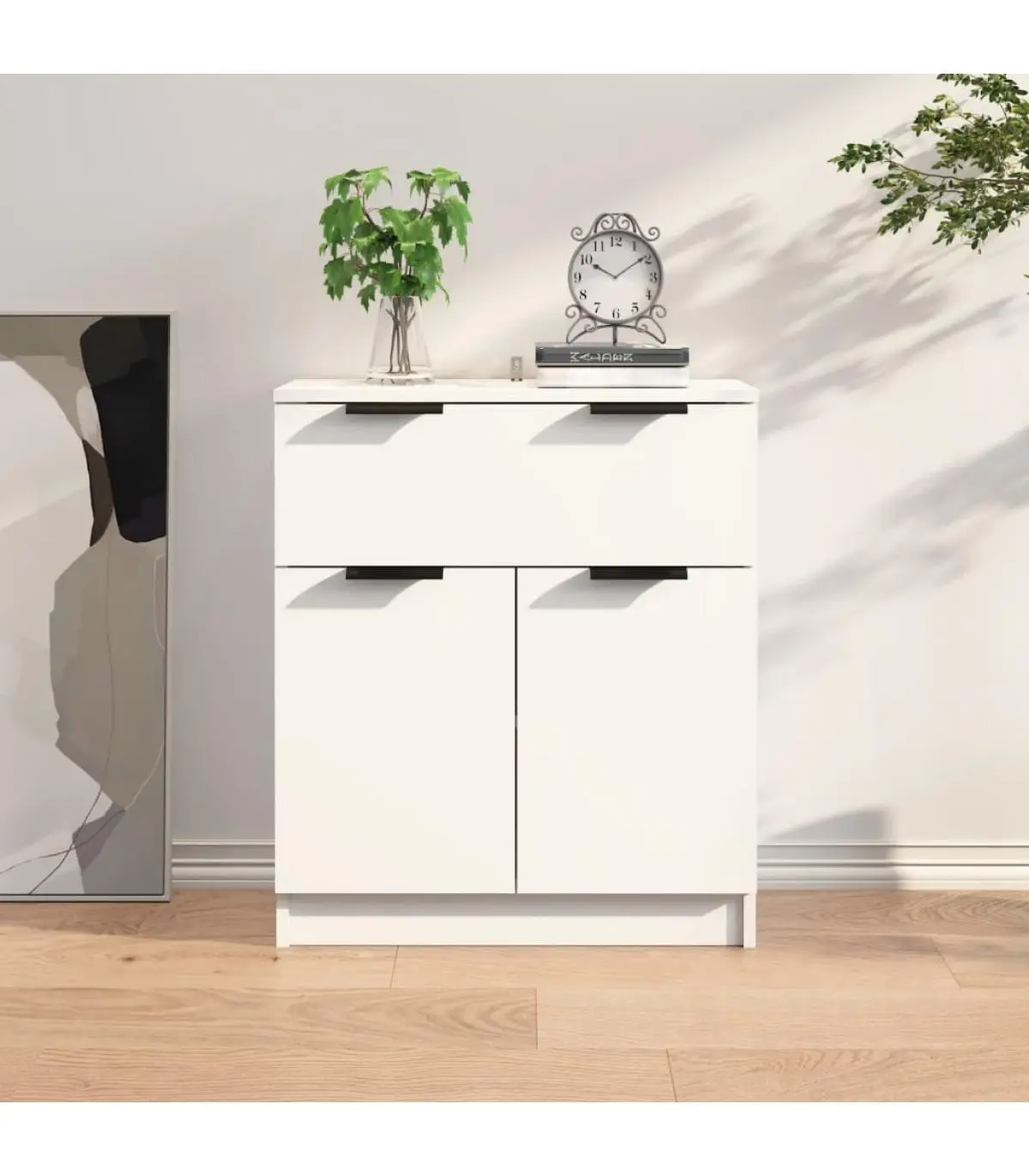 Ecomobel white plywood sideboard 60x30x70 cm elegant living room bedroom furniture fast delivery from Spain