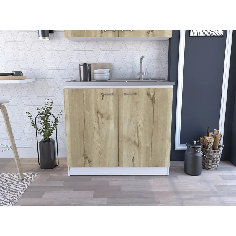 

White Light Oak 2-Door Utility Sink Cabinet