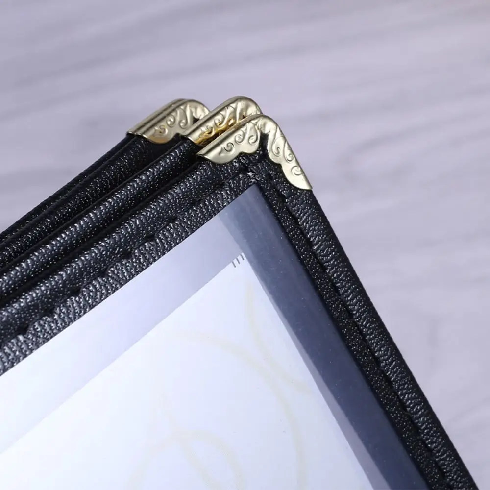 Foldable PVC Transparent Menu Cover Metal Corners A4 A4 Menu Paper Holder Protective Reusable Shell Document Folder Hotel