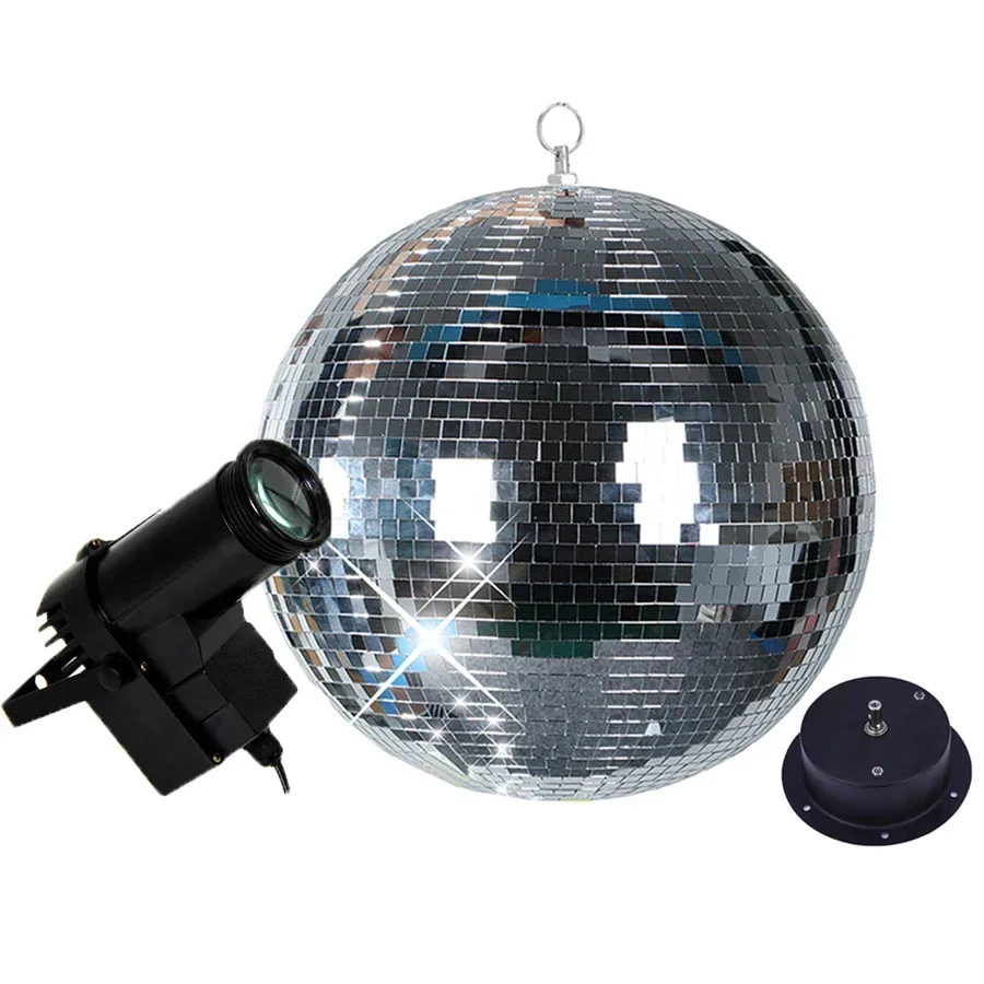 

Thrisdar Disco Ball Silver Hanging Party Disco Ball RGB Beam Pinspot Lamps Christmas Wedding Reflective Glass Mirror