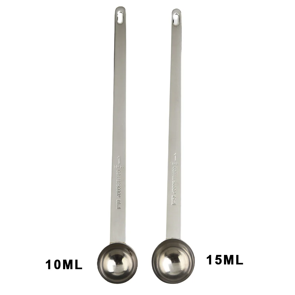 Stainless Steel Coffee Spoon Long Handle Stirring Spoon Graduated Spoons 5ml/10ml/15ml/20ml/25ml/30ml Coffee Tea Tools Supplies