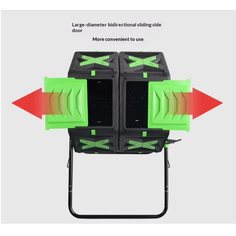 High Quality Plastic Modern Dual Chamber Compost Tumbler Bin 70L 140L Outdoor Garden Rotating Composter for Backyard view 4