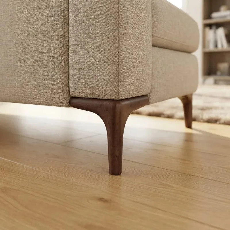 Rubber Ash Wood T Shape Triangle Solid Wooden Furniture Legs for Sofa and Bed Replacement