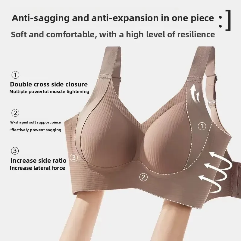 Dámské spodní prádlo bez kostic, nastavitelná velikost pro větší velikosti, bezešvé, proti prohýbání, snižování únavy na boku, pohodlné domácí oblečení - náhled 4