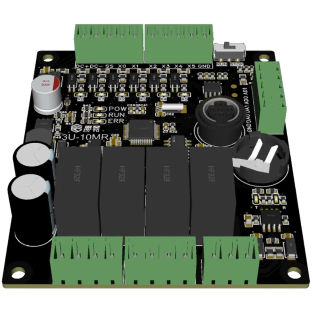 Imagem -04 - com Cabo Redondo Rs232 Fx3u 10mr 14mr 20mr 1ad 1da Rs485 Rs232