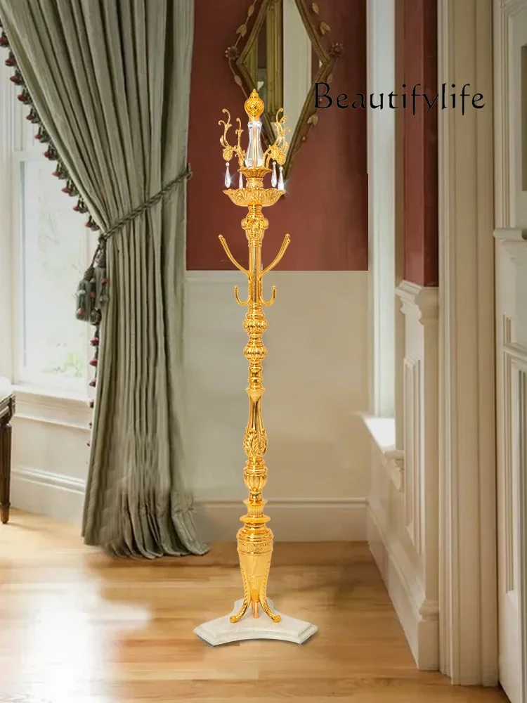 

hh металлическая вешалка для одежды в европейском стиле, напольная, экономящая пространство, металлическая ремесло, подвеска из хрустального стекла, вешалка для одежды, напольная спальня