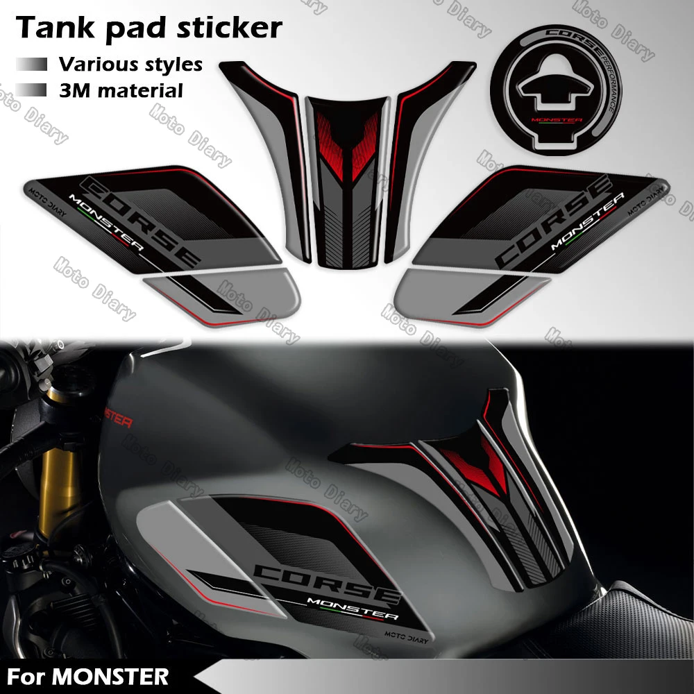 

Motorcycle Fuel Tank Pad Sticker Oil Gas Cap 3D Decal Cover Protector Waterproof For Monster 797 821 1200 R 1200 S