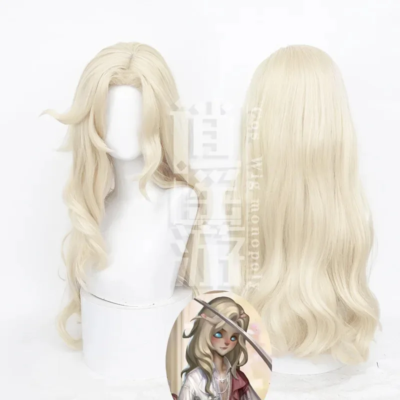 ly Game Identity V Hunter Gold Long + قبعة شعر مستعار مجانية للمصور جوزيف كوسبلاي 80 سم مكعب؛ 6، r'8؛ p' #2