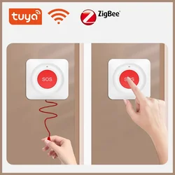 Bouton SOS intelligent Tuya WiFi Zigbee, clavier sans fil pour soignant, transmetteur SACTransmitter, bouton d'appel d'urgence pour enfant, aîné et patient