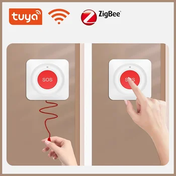 Botón SOS inteligente Tuya WiFi/Zigbee, buscapersonas inalámbrico para cuidadores, transmisor de alerta de teléfono, botón de llamada de emergencia para chico, paciente mayor