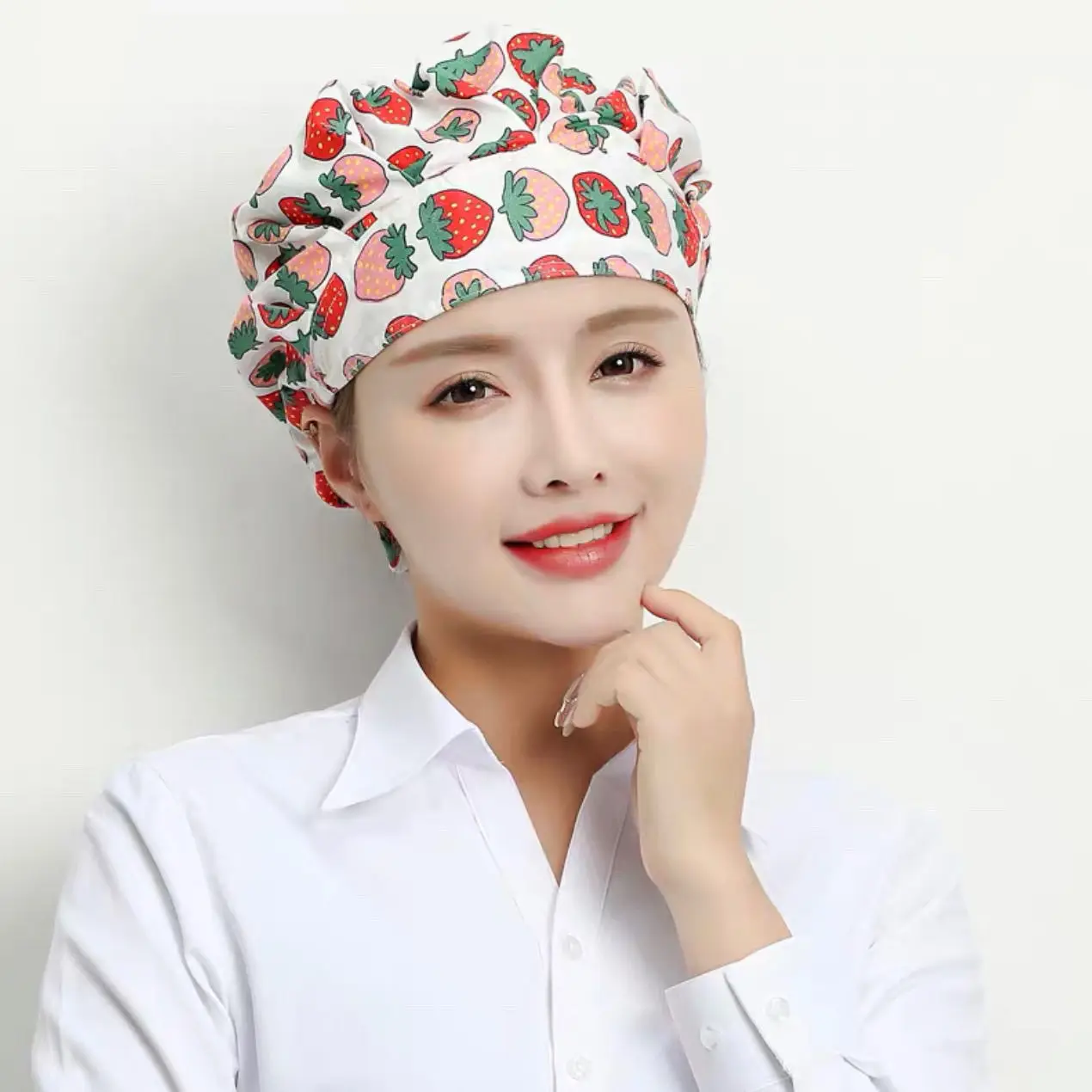 Gorro elástico transpirable para mujer, gorro de Chef de cocina con estampado para el cuidado de mascotas, gorro de trabajo para salón de Spa, accesorios