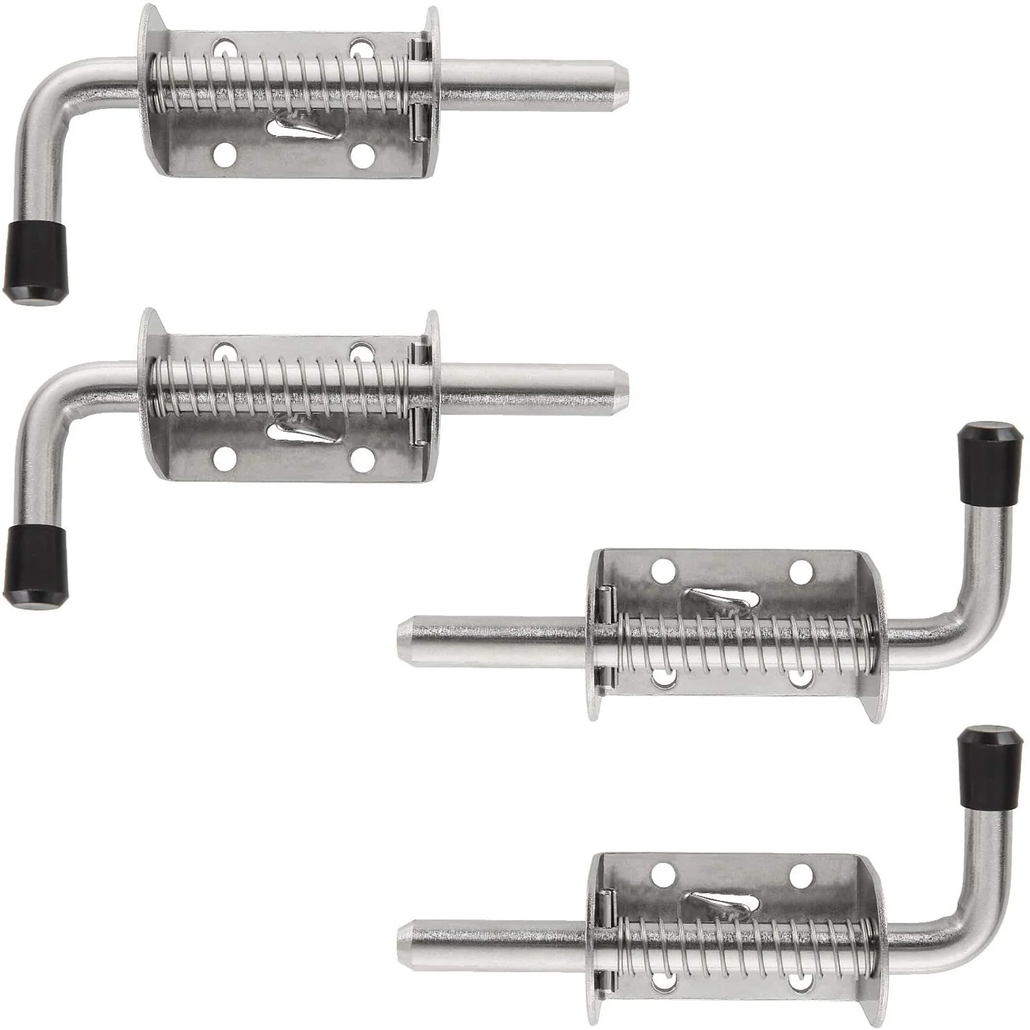 4 Pack 5 Inch Spring Loaded Latch Pin 304 Stainless Steel Barrel Bolt Thickened 2mm Door Lock Brushed Finished