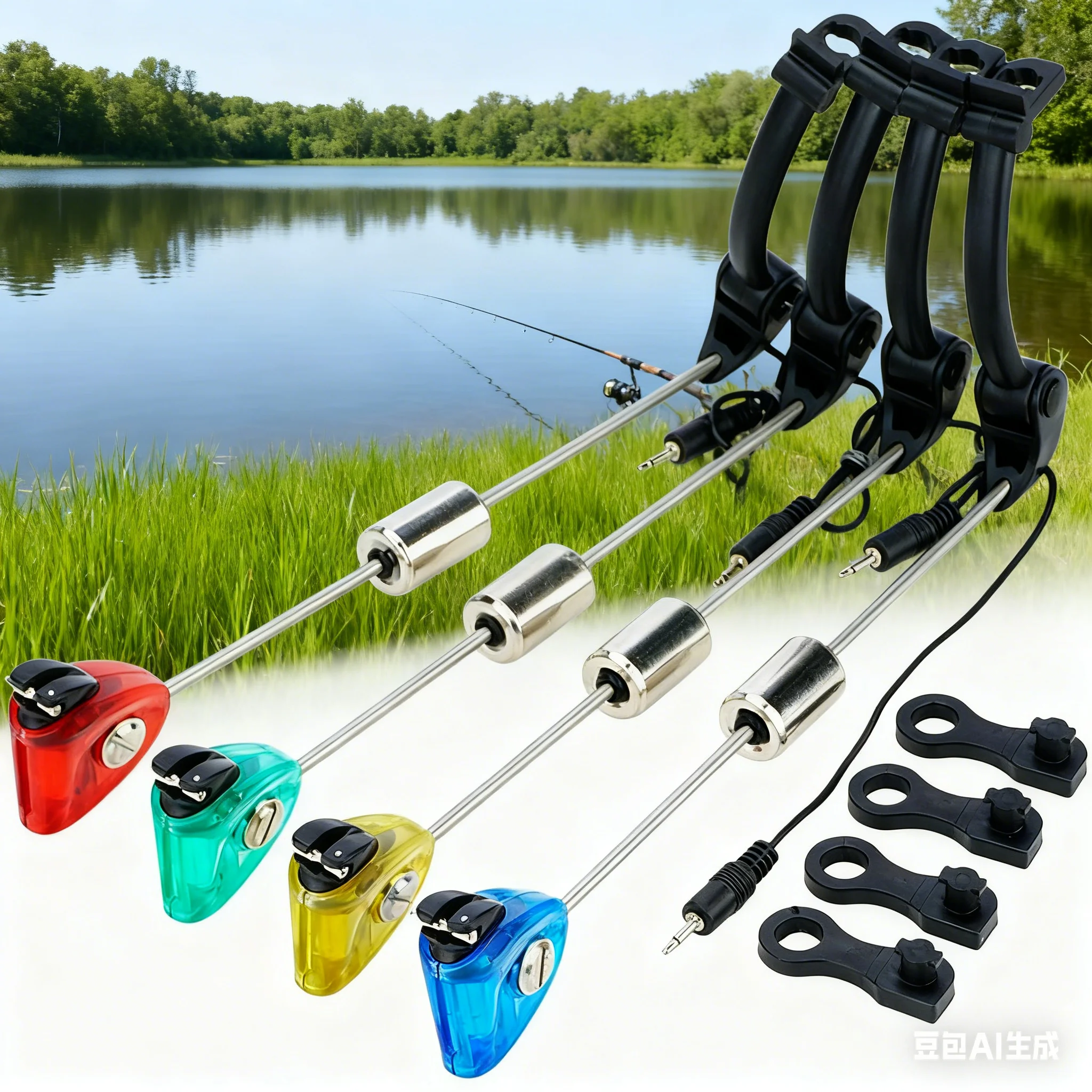 

1pc Fishing Bite Alarm Indicators 23cm Metal LED Flash Hard Rod Fishing Bracket Carp Fishing Bite Alarms Accessories