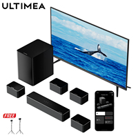 ULTIMEA 410W 7.1 Sound bar for TV, 3D Virtual Surround Sound System Wireless Subwoofer, 4 Wired Surround Speakers, APP Control