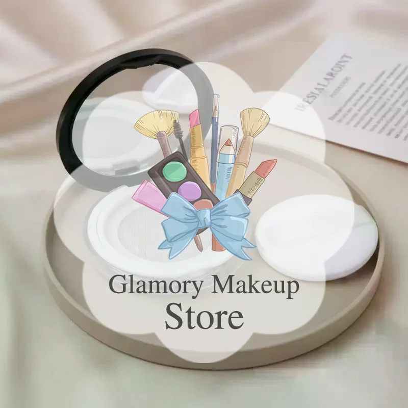 Plastic Empty Makeup Powder Jar 1Pcs 3g Ultra-thin with Mirror & Soft Puff Mini Size for Women Travel Daily Use