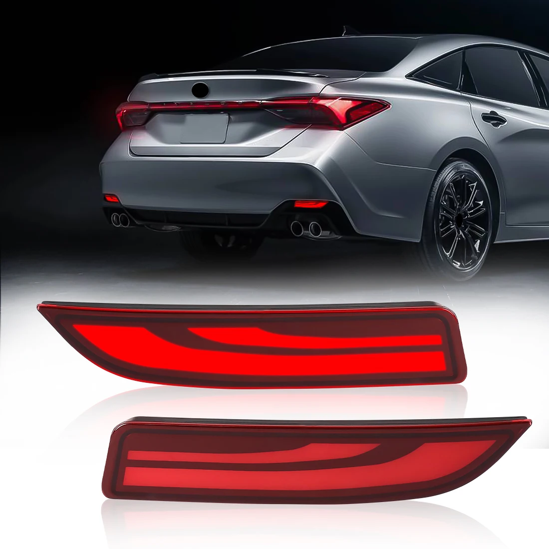 

LED Rear Bumper Reflector Light For Toyota Avalon 2019 2020 2021 2022 Brake Warning Dynamic Turn Signal Auto Running Lamps 12V