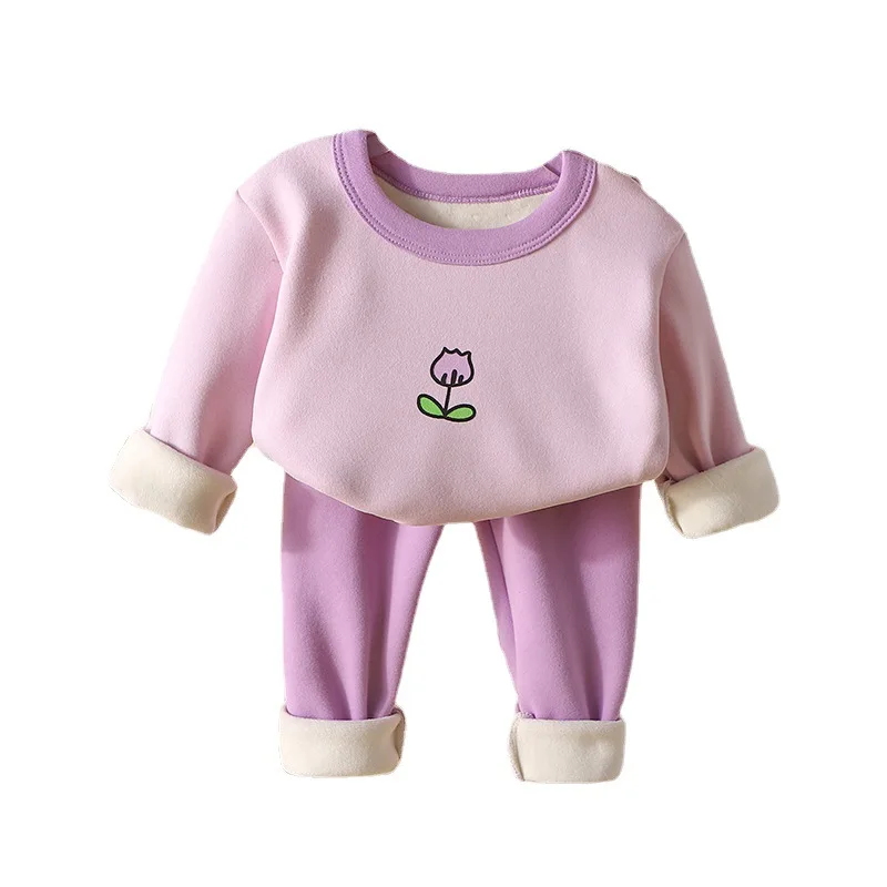 Conjunto de lana para niña con jersey de manga larga y pantalón - imagen 5