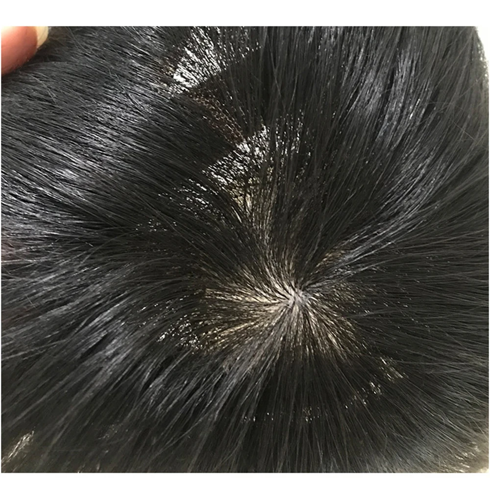 Breathable Men Toupee Durable Lace Hand Made 130% Density Man Wig Natural Real Human Hair Wig Toupee Replacement System Unit