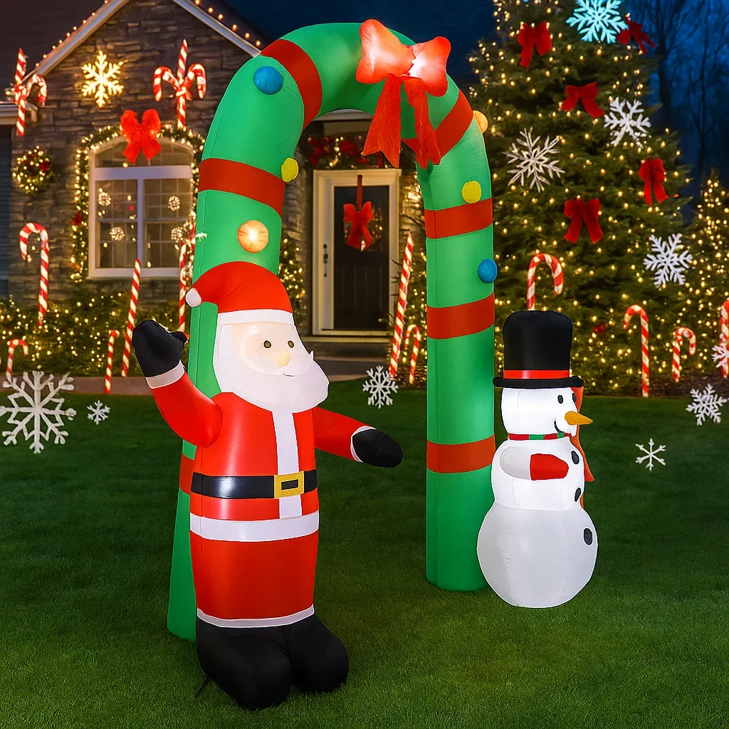 2.4 متر/7.8FT نفخ سانتا كلوز ثلج الممر أضواء LED ديكورات المنزل اللعب ساحة عيد الميلاد الحلي ديكور ساحة ديكور