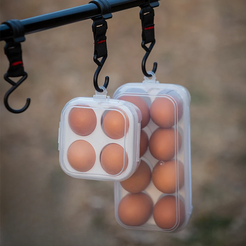 Outdoor egg storage box with egg tray shockproof portable transparent box 8 grids 4 grids 3 grids beauty blender packaging box