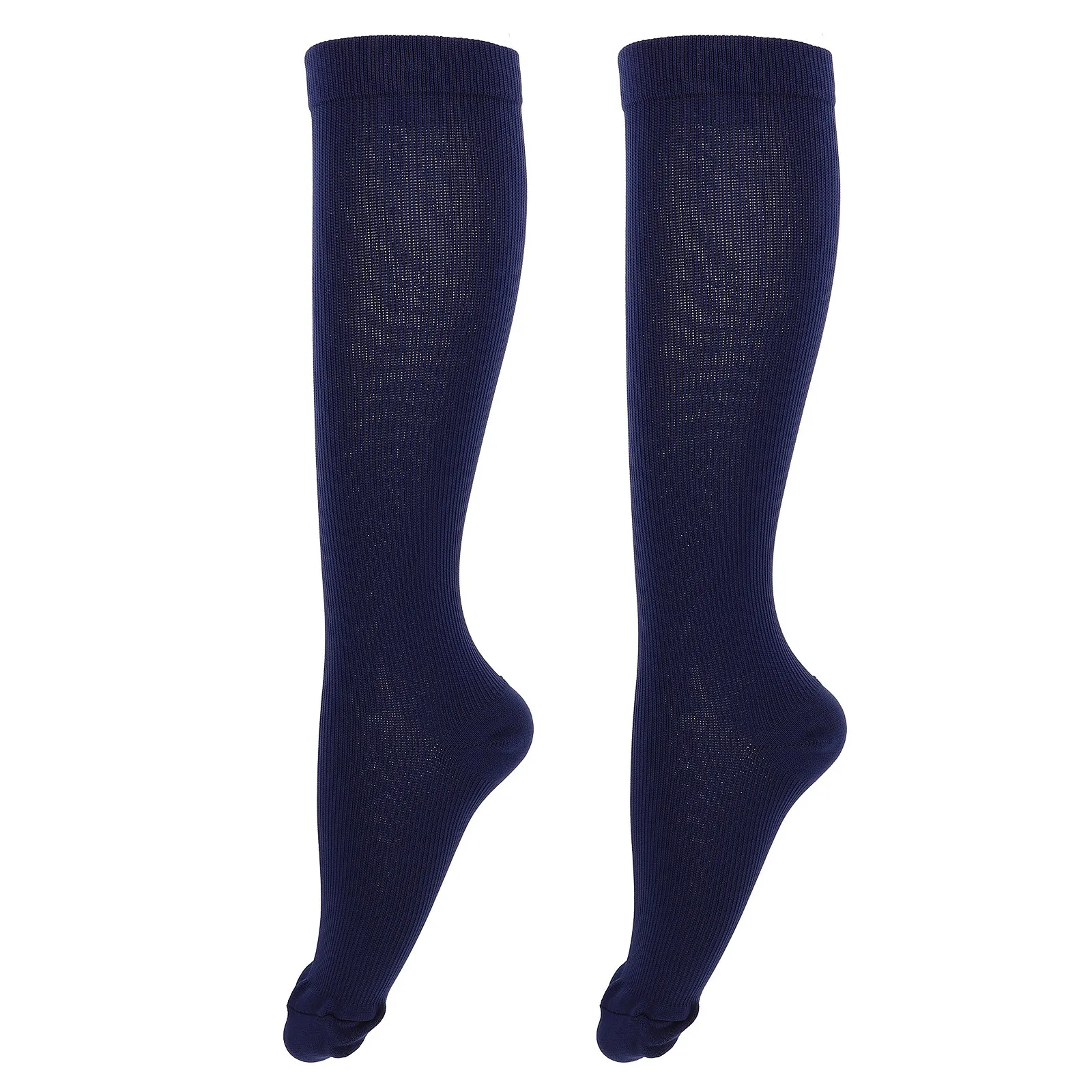 1Pair Sports Compression Socks Knee Length Breathable Polyester Running Cycling Fitness Calf Support Sweat Wicking Socks for Men
