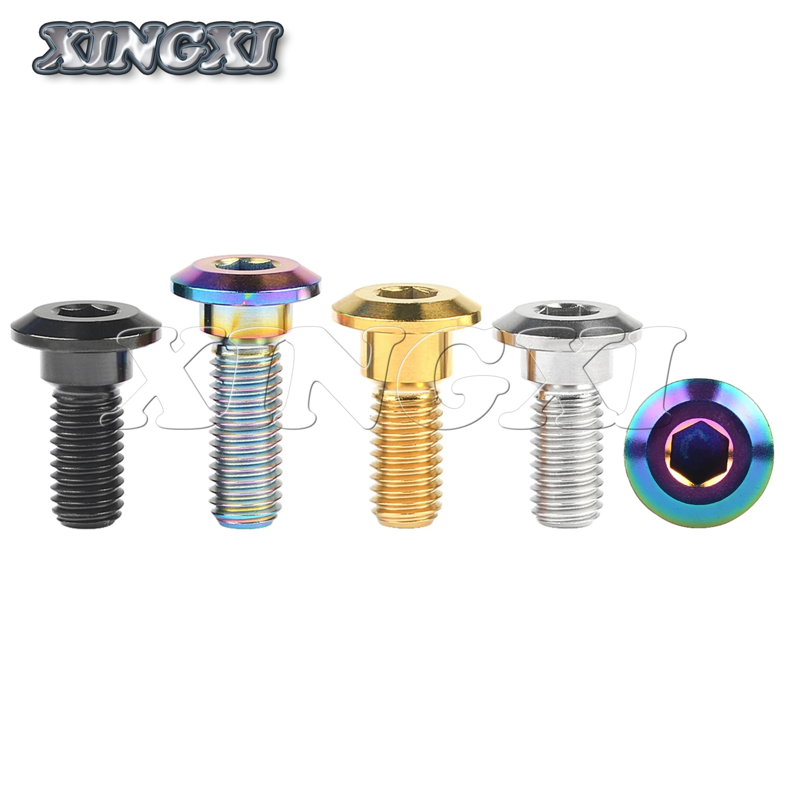 Xingxi 5Pcs Titanium Bolt M8X20 22 25 30 33 35 40mm for Motorcycle Brake Disc Screw Suzuki Parts Fastener