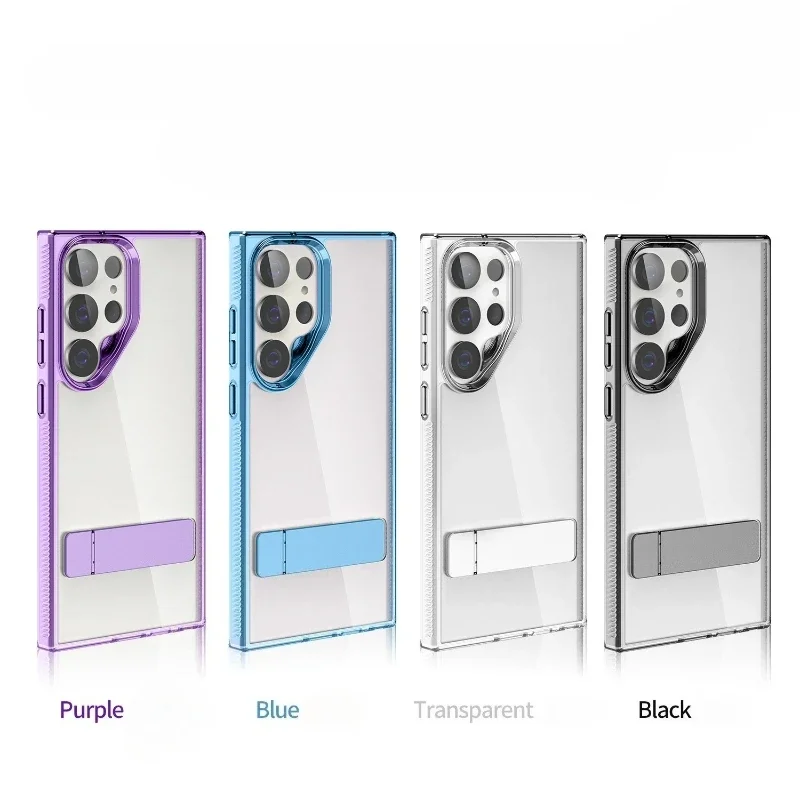 

ZQL For Samsung Clear Cover/ Clear Standing Cover for Galaxy S25 S24 S23 Clear Fold-Out Stand Protective Case Transparent