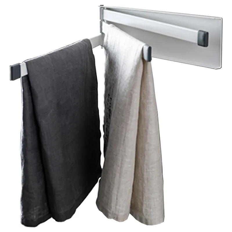 Kitchen Refrigerator Magnetic Multi-layer Towel Rack 3 Wall Folding Towel Rack Matte White Surface