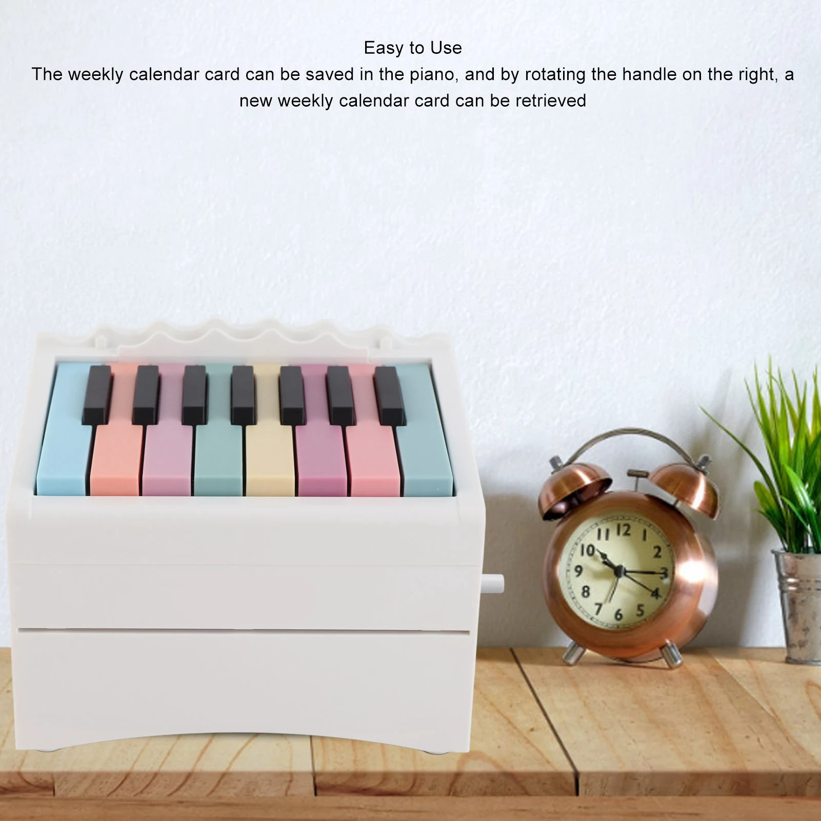 Calendário de piano recarregável usb, piano jogável, 52 cartões de calendário semanal com partitura de música, calendário de mesa de piano jogável