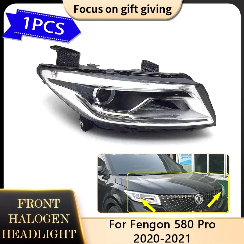 For Fengon 580 Pro MK1 2020 2021 Side Front Halogen Headlights Assembly Bumper Warning Fog Light Lamp Accessories Chrome Clear