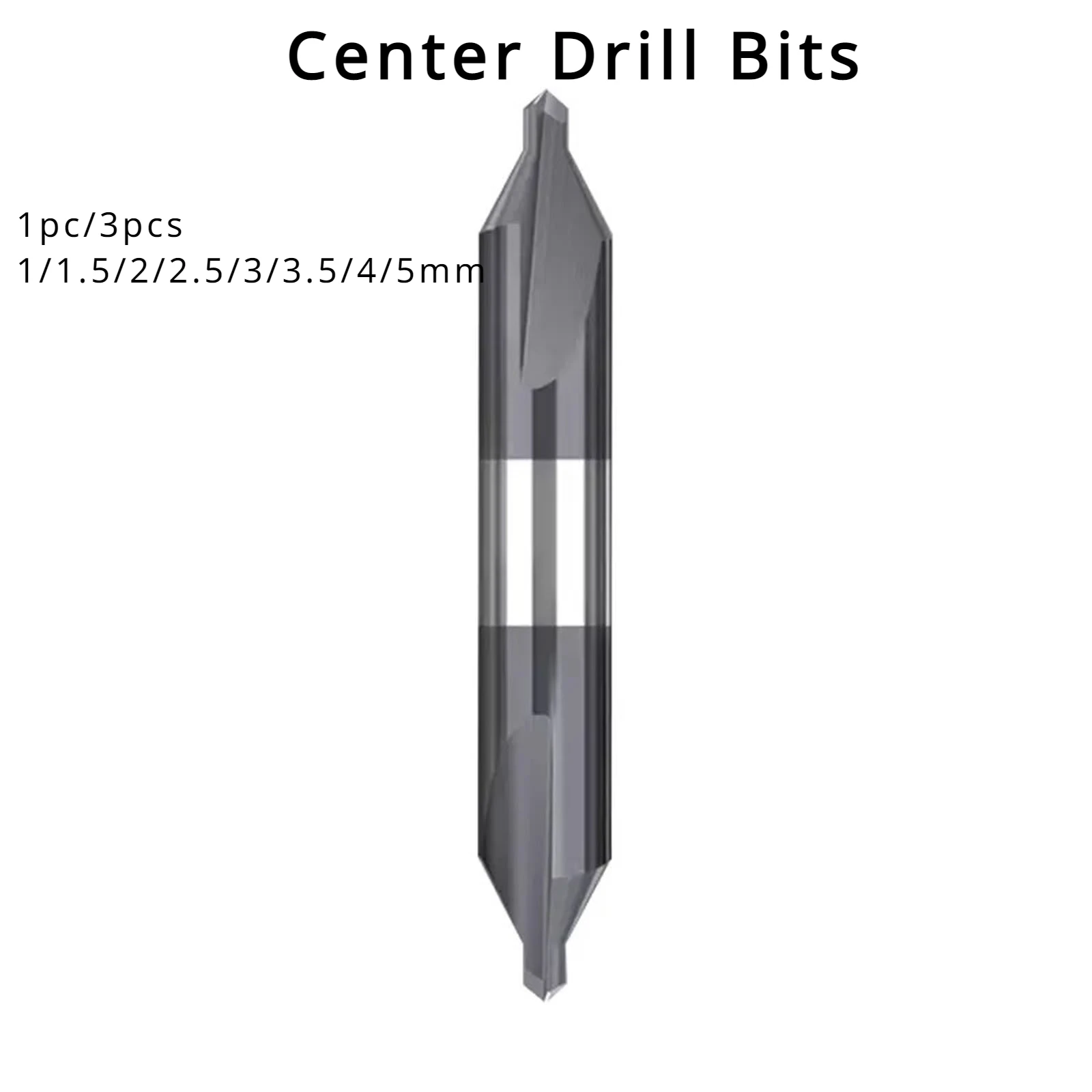 

HRC58° 1/3pcs Carbide Center Drill Bits 1/1.5/2/2.5/3/3.5/4/5mm Coated Metal Processing Double-head Tools Tungsten Steel