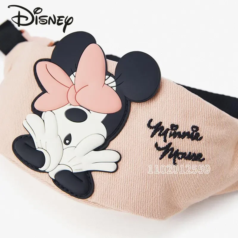 Disney Minnie\'s New Girl Waist Bag Cartoon Cute Girl Crossbody Bag Canvas Luxury Brand Fashion Mini Girl Bag 3D High Quality