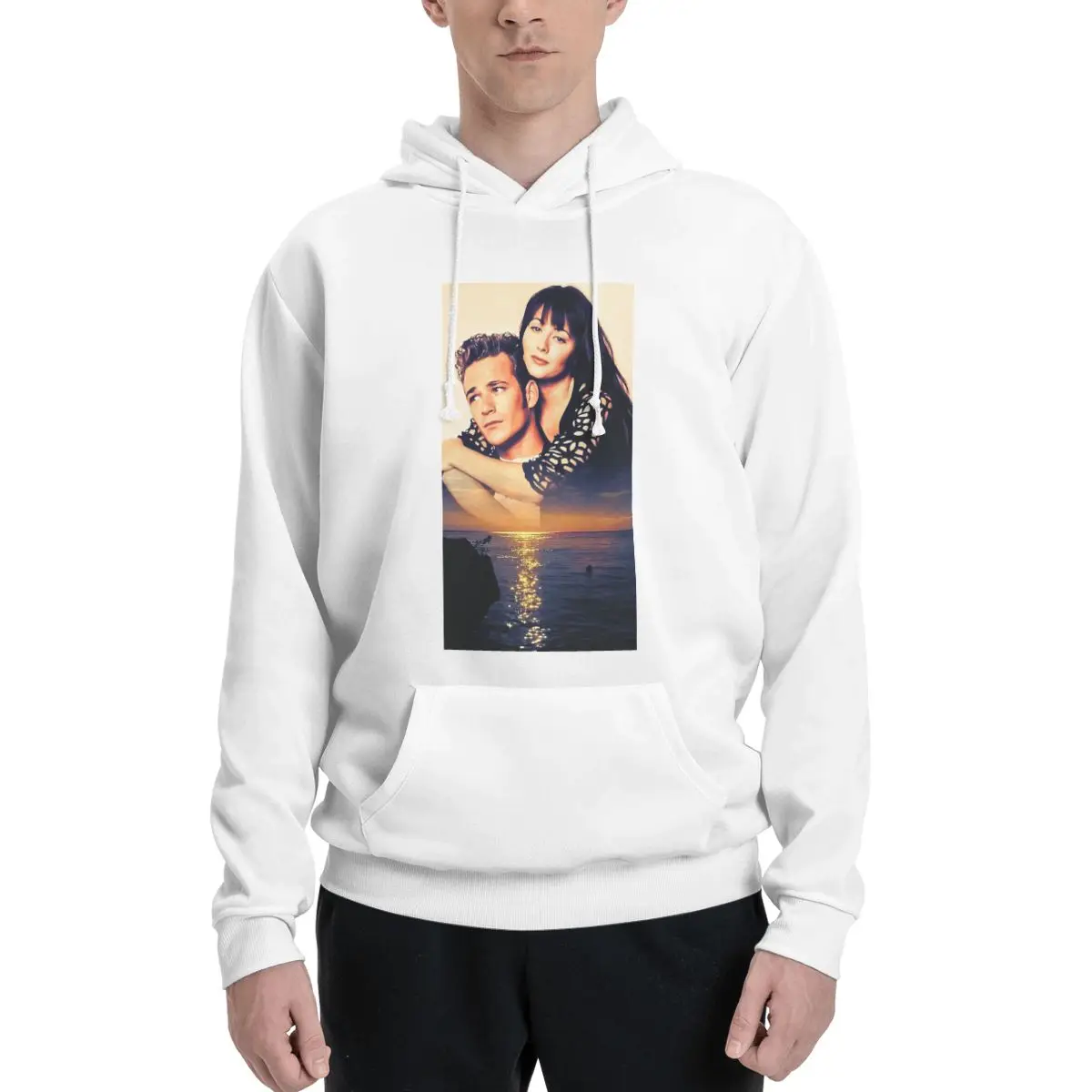 Luke Perry Shannen Doherty Polyester Hoodie Men's Sweatershirt Warm Dif Colors Sizes