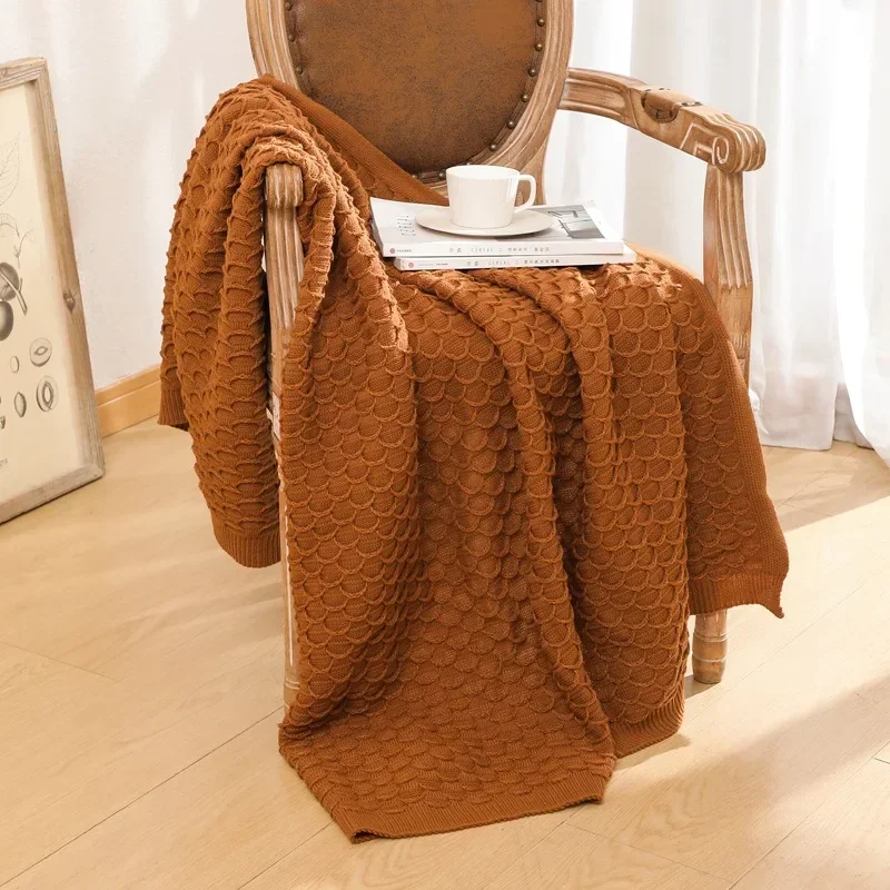 بطانية محبوكة ناعمة بلون بطانية للسرير والسفر أريكة بطانية شال متعددة الاستخدامات للأنشطة الخارجية والداخلية بالجملة #2