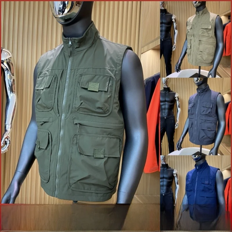 

Уличный мужской жилет с воротником-стойкой на подкладке, ветрозащитный жилет, новый зимний модный молодежный повседневный жилет-стойка