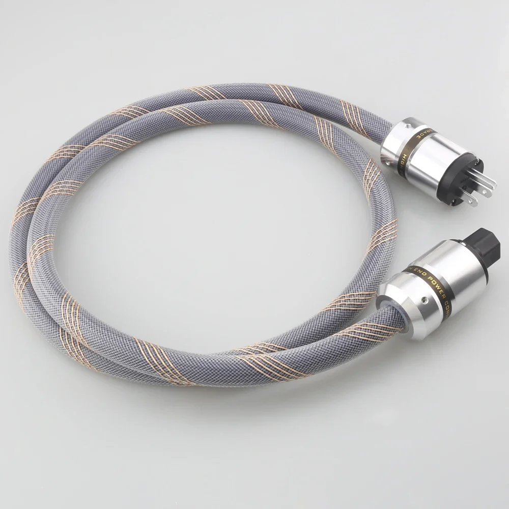 Высококачественный кабель питания 12AWG, аудиофильский кабель питания с родиевым покрытием, США, ЕС, переменный ток, Hi-Fi, шнур питания C13, сетевой шнур питания